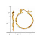 14k Polished Twisted Circle Hoop Earrings