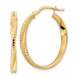 14K Polished Twisted Oval Hoop Earrings - TF-36CE4992-9807