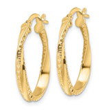 14K Polished Twisted Oval Hoop Earrings - TF-9D41DE5A-9684