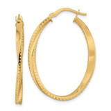 14K Polished Twisted Oval Hoop Earrings - TF-CFBF061E-2570