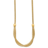 14k Polished Twisted with Beads 7mm Flexible Mesh 18 inch Necklace