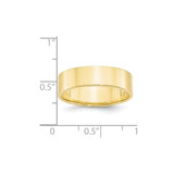 10k Yellow Gold 6mm Lightweight Flat Wedding Band Size 5.5