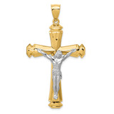 14k Polished Two-tone Crucifix Pendant