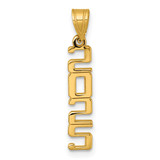 14K Polished Vertical 2025 Graduation Charm