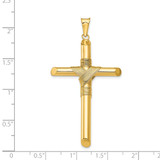 14K Polished w/Center Wrap Tube Cross Pendant - K6-F1F7944B-7761