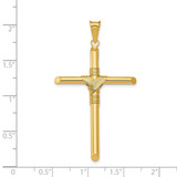 14K Polished w/Center Wrap Tube Cross Pendant - K6-FAFACD0C-9646