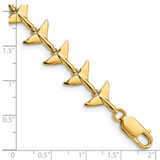 14k Polished Whale Tail 7 inch Bracelet