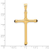 14K Polished with Black Onyx Cross Pendant
