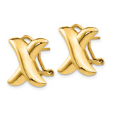 14k Polished X Omega Back Post Earrings - E3-D4B23B09-2910