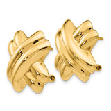 14k Polished X Omega Back Post Earrings - H3-8F6F2C23-4367