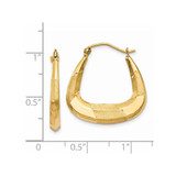 14k Polished, Satin and Diamond-cut Hoop Earrings