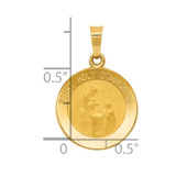 14k Polished/Satin First Holy Communion Medal Hollow Pendant - XR-BFFBCD26-1224
