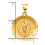 14K Polished/Satin Spanish Our Lady Guadalupe Hollow Medal