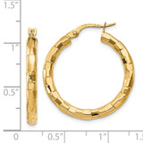 14k Polished/Textured Post Hoop Earring - TF-5291A2E8-4127