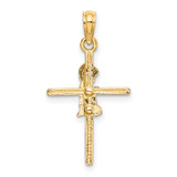 14k Praying Boy Cross Charm