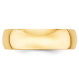 10k Yellow Gold 6mm Lightweight Half Round Wedding Band Size 14