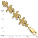 14k Puffed Textured Starfish Link 7.25 inch Bracelet