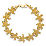 14k Puffed Textured Starfish Link 7.25 inch Bracelet