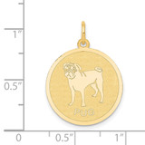 14k Pug Disc Charm