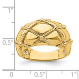 14k Quilted Rope Solid Dame Ring