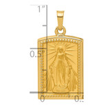 14K Rectangular Hollow Miraculous Medal