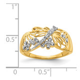 14k Rhodium Diamond Dragonfly Ring