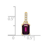 14K Rhodolite Garnet and Diamond Pendant
