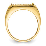 14k Ridged-Sides Mens Diamond and Onyx Ring Mounting