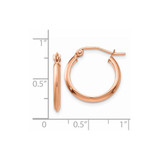 14k Rose 2.5mm Knife Edge Hoop Earrings