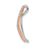14k Rose and White Gold 1/5ct. Diamond Fancy Twisted Chain Slide