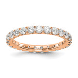 14k Rose Gold 1 1/2 carat Lab Grown Diamond VS/SI+ G+ Size 5.5 Shared Prong Eternity Band