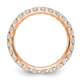 14k Rose Gold 1 1/2 carat Lab Grown Diamond VS/SI+ G+ Size 5.5 Shared Prong Eternity Band