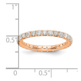 14k Rose Gold 1 carat Lab Grown Diamond VS/SI+ G+ Size 6 Shared Prong Eternity Band