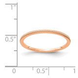 14K Rose Gold 1.2mm Beaded Stackable Band Size 9