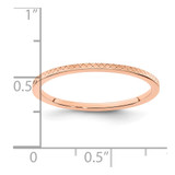 14K Rose Gold 1.2mm Criss-Cross Pattern Stackable Band Size 10