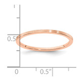 14K Rose Gold 1.2mm Flat Satin Stackable Band Size 7