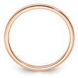 14K Rose Gold 1.2mm Half Round Polished Stackable Band Size 7