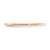 14K Rose Gold 1.2mm Half Round Polished Stackable Band Size 7.5
