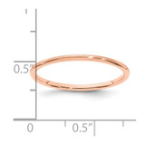 14K Rose Gold 1.2mm Half Round Satin Stackable Band Size 6