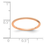 14K Rose Gold 1.2mm Milgrain Stackable Band Size 7.5