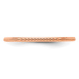 14K Rose Gold 1.2mm Milgrain Stackable Band Size 9.5