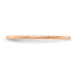 14K Rose Gold 1.2mm Twisted Wire Pattern Stackable Band Size 10