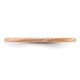 14K Rose Gold 1.2mm Twisted Wire Pattern Stackable Band Size 10