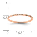 14K Rose Gold 1.2mm Twisted Wire Pattern Stackable Band Size 9
