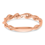 14k Rose Gold 1/10 carat Lab Grown Diamond VS/SI+ G+ Semi Mount Peg Set Criss Cross Engagement Ring