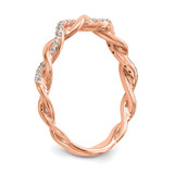 14k Rose Gold 1/10 carat Lab Grown Diamond VS/SI+ G+ Semi Mount Peg Set Criss Cross Engagement Ring