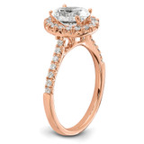 14k Rose Gold 1/2 carat Lab Grown Diamond VS/SI+ G+ 1 1/2 carat Center Oval Semi Mount Halo Engagement Ring