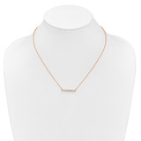 14k Rose Gold 1/2 carat Lab Grown Diamond VS/SI+ G+ Complete 18 inch Bar Necklace