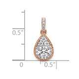 14k Rose Gold 1/2 carat Lab Grown Diamond VS/SI+ G+ Complete Teardrop Dangle Pendant