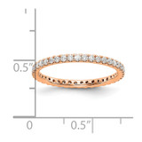 14k Rose Gold 1/2 carat Lab Grown Diamond VS/SI+ G+ Size 4.5 Shared Prong Eternity Band